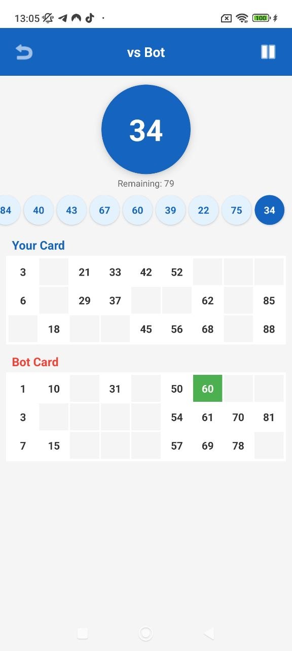 Bot game screen